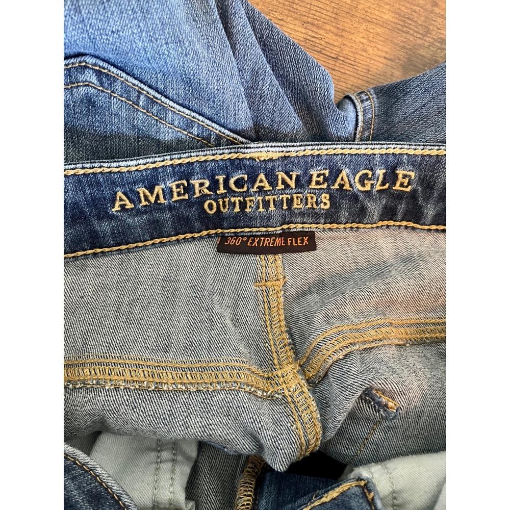 American Eagle Jeans Mens 26x30 Blue 360 Extreme Flex Slim‎ Straight Mid Rise - Picture 6 of 8